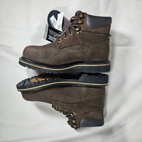 Laredo Brown Ruf Rider Steel Toe Lace Up Boots Men\'s Size 8.5 66344 main image 5